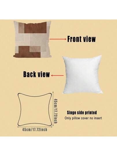 4 أكياس ألكسية غطاء وسادة ،ألوان بني داكن هندسي مطبوع بتصميم مجرد ،ديكور وسادة زخرفية 45 سم * 45 سم / 17.7 * 17.7 بوصة، مناسب للأريكة والسيارة والسرير الوسادات مفروشات غطاء الوسادة ديكور المنزل غرفة النوم الوسائد