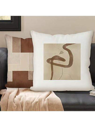 4 أكياس ألكسية غطاء وسادة ،ألوان بني داكن هندسي مطبوع بتصميم مجرد ،ديكور وسادة زخرفية 45 سم * 45 سم / 17.7 * 17.7 بوصة، مناسب للأريكة والسيارة والسرير الوسادات مفروشات غطاء الوسادة ديكور المنزل غرفة النوم الوسائد