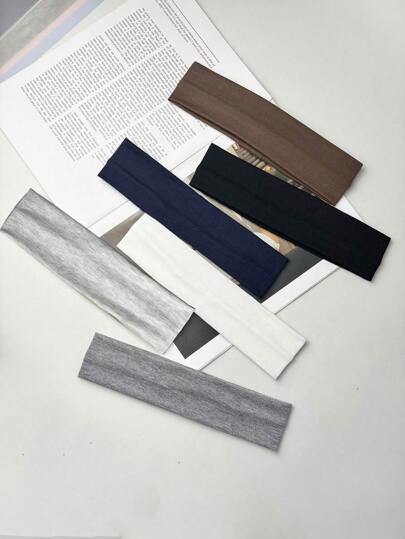 6 قطع شريط رياضي ماص للعرق متعدد الألوان الأساسية، شريط للشعر للركض واللياقة البدنية لحماية الجبهة، شريط اليوغا الكاجوال للنساء والرجال باللون الأسود والأبيض والرمادي والبني والأزرق الكحلي