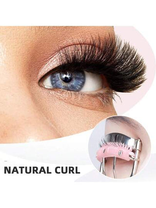 1 قطعة أداة تجعيد الرموش المحمولة من MONKIDS مع وسادة سيليكون ، ملقط رموش من الفولاذ المقاوم للصدأ مع مشط، تجعيد وتشكيل بدون إلحاق الضرر بالرموش ، رفع الرموش ، عيون كبيرة ، مناسبة للنساء