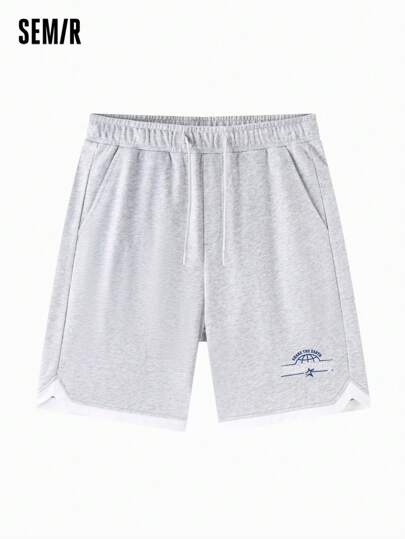 SEMIR شورتات رياضية رجالية ، بتصميم متطبق ، مطرز ، بنطال محبوك بخمسة نقاط للحرم الجامعي، ملهم لأزياء التدريب