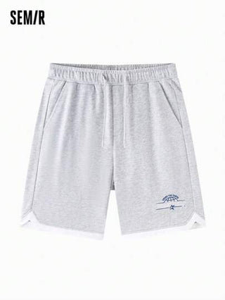 SEMIR شورتات رياضية رجالية ، بتصميم متطبق ، مطرز ، بنطال محبوك بخمسة نقاط للحرم الجامعي، ملهم لأزياء التدريب