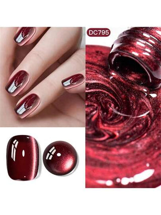 Mtssii 1 قطعة طلاء أظافر جيل القطة الزجاجي الأحمر 7مل ، طلاء جيل مغناطيسي عيون القطة ، طلاء جيل أشباه دائم يزال بالنقع تحت أشعة الأشعة فوق البنفسجية ، لأظافر الصيف وماني كير الأظافر والفن المنزلي والصالون