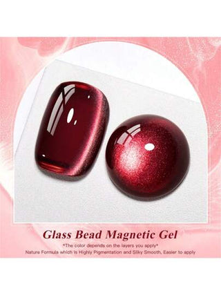 Mtssii 1 قطعة طلاء أظافر جيل القطة الزجاجي الأحمر 7مل ، طلاء جيل مغناطيسي عيون القطة ، طلاء جيل أشباه دائم يزال بالنقع تحت أشعة الأشعة فوق البنفسجية ، لأظافر الصيف وماني كير الأظافر والفن المنزلي والصالون