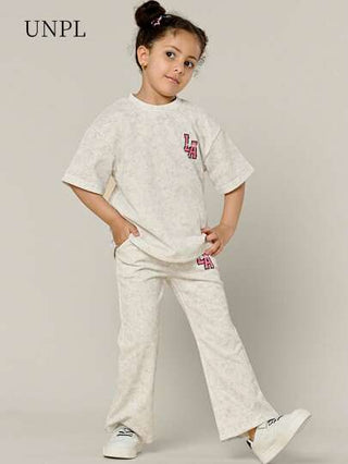 تيشيرتات بناتي 2 قطعة/طقم قميص قصير الأكمام وبنطال طباعة حروف للفتيات الصغيرات، ملابس كاجوال