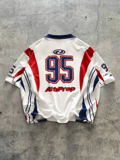 AXEPEAK أحجام متنوعة من قمصان بولو بكم قصير، نمط الشارع المريح والفضفاض، ياقة بولو للرجال