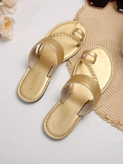 صندل ذو فتحة للأصابع مصنوع من نسيج مبرم مريح للنساء ذوات الحجم الكبير، بطراز أمريكي أوروبي كاجوال مناسب للصيف والاستخدام في الشاطئ والعطلات