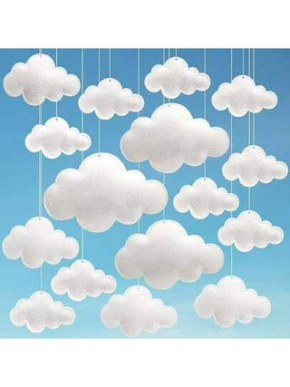 1 طقم من 8-10 قطع ديكورات معلقة بشكل سحابة وكوكب وقمر ثلاثية الأبعاد مصنوعة من القطيفة، مناسبة للاستخدام في المنزل والمولات، لإضفاء أجواء دافئة ومريحة في المناسبات اليومية والعطلات