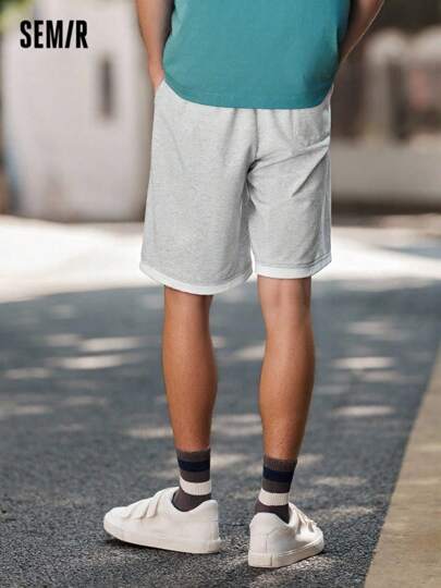 SEMIR شورتات رياضية رجالية ، بتصميم متطبق ، مطرز ، بنطال محبوك بخمسة نقاط للحرم الجامعي، ملهم لأزياء التدريب