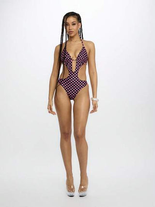 مايوه حريمي قطعة واحدة SUMWON WOMEN زي السباحة ذو نقوش الفقاعات المقطعة