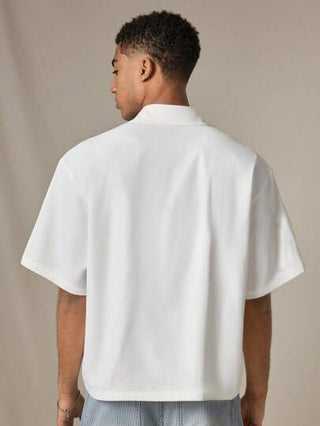 SWAVVY قميص بيضاء مريحة للرجال مقاس قياسي