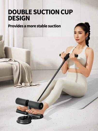 معدات تمرين البطن بحزام مقاومة وكوبين شفط من البي في سي، للحصول على قوة المنطقة الوسطى والتحكم في البطن، بدون بطاريات، يشمل دواسة القدم للاستخدام المنزلي، اكسسوارات الجيم