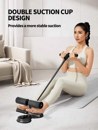 معدات تمرين البطن بحزام مقاومة وكوبين شفط من البي في سي، للحصول على قوة المنطقة الوسطى والتحكم في البطن، بدون بطاريات، يشمل دواسة القدم للاستخدام المنزلي، اكسسوارات الجيم