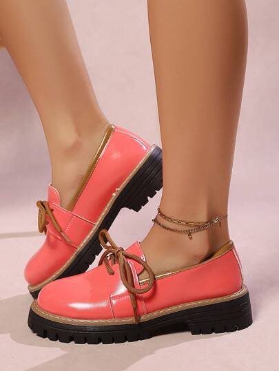 أحذية أوكسفورد حريمي أحذية كاجوال صبوع نسائية من النمط الريترو، بطراز أوكسفورد ذو رباطات، سهلة الارتداء، خفيفة الوزن، سميكة الأسفل، مريحة