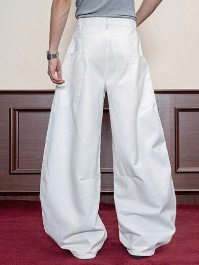 Manfinity EMRG سراويل رجالي ذات لون أحادي بفضفاضة بشكل عارضي مناسبة للصيف