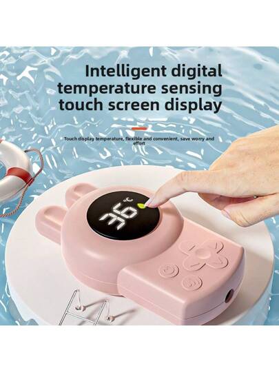 مقياس درجة حرارة الماء في حوض استحمام الأطفال (وحدة سيلزيوس)، أداة لقياس درجة حرارة ماء استحمام الأطفال بتصميم شكل حيوان كرتوني، يعمل كتحذير درجة الحرارة المنزلية