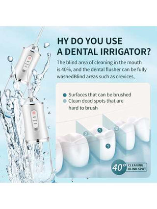 جهاز تنظيف الأسنان الكهربائي المحمول، منظف الأسنان اليدوي، جهاز العناية الشخصية بالفم الكهربائي (مناسب خاصة لمرتدي تقويم الأسنان)، مزود ب- 4 فوهات، قابل للشحن عبر USB، 3 أوضاع تنظيف، ضغط مياه قوي، خزان مياه كبير، تشغيل بلمسة واحدة، مقاوم للماء...