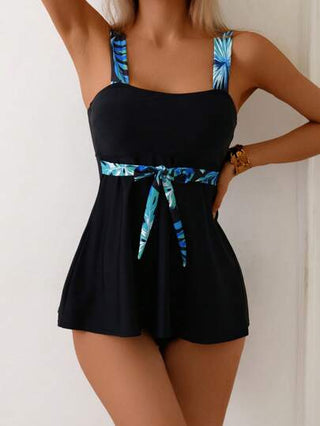 طقم تانكيني حريمي Swim Lushoire مجموعة من 2 قطعة ، توب كروب بحمالات رفيعة وشورت ضيق عصري للنساء موديل 2025 ، للعطلات والشاطئ الرومانسي كبدلة بحر