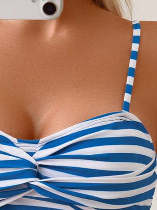 طقم تانكيني حريمي Swim Lushoire مجموعة بيكيني نسائية كاجوال قطعتين، تشمل ملابس علوية كامي وأعلى بيكيني، ملابس شاطئية عصرية للعطلات الصيفية