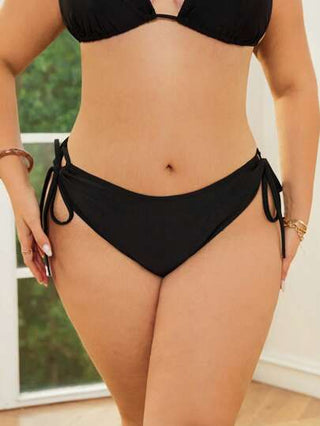 Swim Basics بكيني قطع سفلية مثلثة بسحاب للمرأة ذات الحجم الكبير بلون واحد