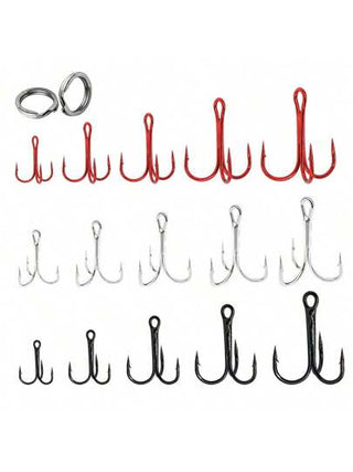 مجموعة صنارة صيد جريحة الشكل عالية الكربون مقاس 2، 4، 6، 8، 10 ، 20-200 قطعة ذات حجم كبير وماسورة حادة