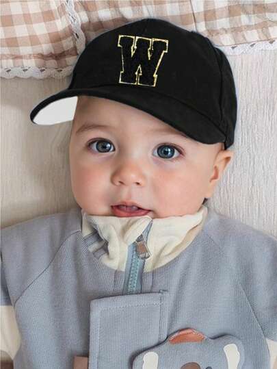 قبعة بيسبول مخصصة للأطفال بطرز خيوط ذهبية على الحروف الأبجدية ال- 26، طراز حرفي، قبعة سناببك للأولاد والبنات، قبعة شمس للأطفال من سن 1-3 سنوات