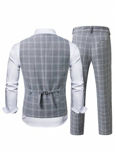 Manfinity Mode بدلة صيفية للرجال تشمل سترة وبنطلون، مناسبة للصيف