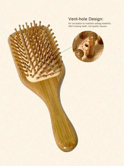 1 مشط تدليك بشكل مربع من الخيزران، فرشاة شعر خشبية طبيعية من الخيزران ذات مقبض، فرشاة تمشيط ودية للنساء والرجال والأطفال، فرشاة فك تشابك للشعر الطويل والمجعد، للصحة والتدليك الفروة الرأس، فرشاة شعر، مشط، أدوات شعر، منتجات شعر وإكسسوارات لصالونات...