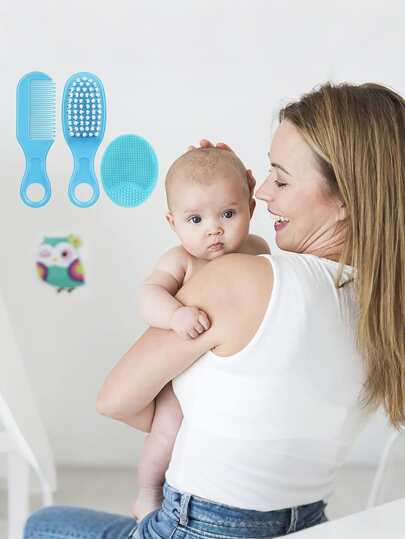 مجموعة فرش شعر آمنة للأطفال 2/3 قطع لإزالة علامات الميلاد، أدوات العناية بشعر الرضع الحديثي الولادة، طقم فرش تدليك للأطفال