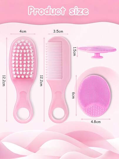 مجموعة فرش شعر آمنة للأطفال 2/3 قطع لإزالة علامات الميلاد، أدوات العناية بشعر الرضع الحديثي الولادة، طقم فرش تدليك للأطفال