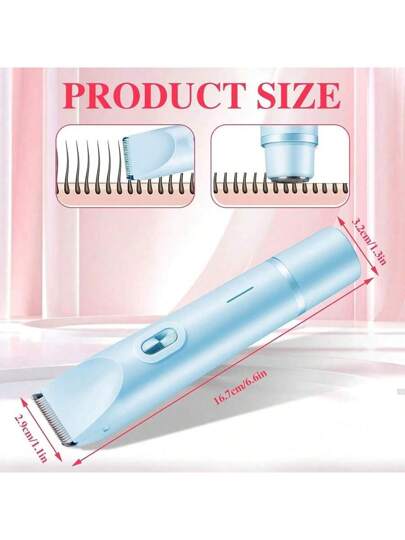 ماكينة حلاقة كهربائية صغيرة للنساء باللون الوردي، تصميم رأسين مزدوجين - ماكينة حلاقة وقص شعر قابلة للشحن 2 في 1، شحن يو إس بي، بطارية ليثيوم 400 مللي أمبير، مثالية للخط البيكيني والإبط والساقين والذراعين والوجه، ماكينة حلاقة صغيرة محمولة