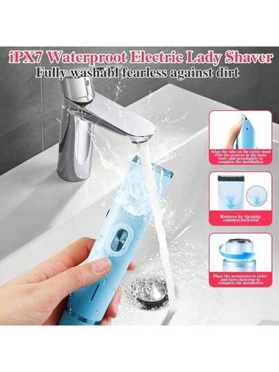 ماكينة حلاقة كهربائية صغيرة للنساء باللون الوردي، تصميم رأسين مزدوجين - ماكينة حلاقة وقص شعر قابلة للشحن 2 في 1، شحن يو إس بي، بطارية ليثيوم 400 مللي أمبير، مثالية للخط البيكيني والإبط والساقين والذراعين والوجه، ماكينة حلاقة صغيرة محمولة