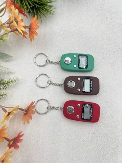 سلسلة مفاتيح بشاشة LCD، عداد إلكتروني يصل إلى 99,999، بنقوش طلاء رذاذ