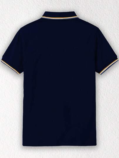 Manfinity Dauomo بولو صيفي للرجال بأزرار وياقة منفرجة