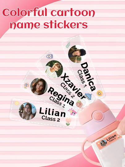 60 قطعة ملصقات شخصية مطبوعة بالأسماء، ملصقات شفافة قابلة للكتابة والمحو للاستخدام في الفصول الدراسية ومواد التعليم والأنشطة اليدوية ، ملصقات لاصقة مثالية هدايا جذابة وأنيقة وملونة ومخصصة للأصدقاء والأسرة والأطفال وطلاب المدارس للأعياد والمناسبات