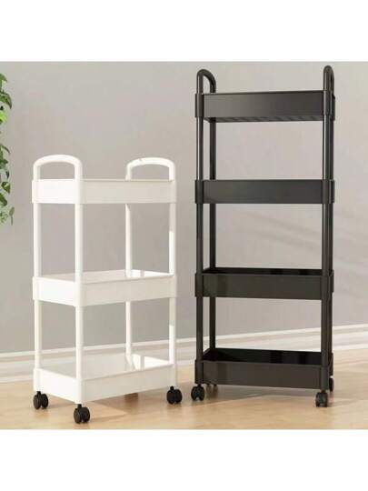 رف تخزين متعدد المهام وذو طبقات متعددة - حيز تخزين مستقل متعدد الطبقات - جهاز تخزين بلاستيكي مزود بعجلات - صندوق تخزين متعدد الوظائف مناسب للمطبخ والحمام والغرفة - مثالي لترتيب المنزل والتخييم الخارجي
