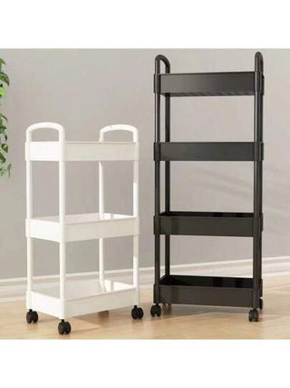 رف تخزين متعدد المهام وذو طبقات متعددة - حيز تخزين مستقل متعدد الطبقات - جهاز تخزين بلاستيكي مزود بعجلات - صندوق تخزين متعدد الوظائف مناسب للمطبخ والحمام والغرفة - مثالي لترتيب المنزل والتخييم الخارجي