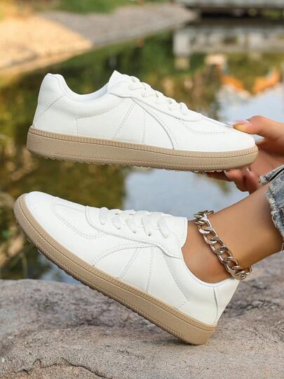 أحذية رياضية كاجوال للسيدات مع رباط, موضة الربيع/الخريف، ذات مقدمة مستديرة وسُمك في الوحدات, مضادة للانزلاق, أحذية جري, للاستخدام الخارجي/الشارع