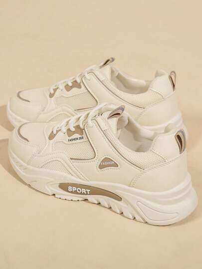 أحذية رياضية كاجوال ثقيلة البناء ومريحة للنساء، أحذية رياضية خفيفة الوزن ومتعددة الاستخدامات من شبكة تنفس، متينة للركض والكرة والمشي، مقاومة للانزلاق ومرتفعة للقوام