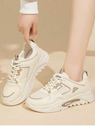 أحذية رياضية كاجوال ثقيلة البناء ومريحة للنساء، أحذية رياضية خفيفة الوزن ومتعددة الاستخدامات من شبكة تنفس، متينة للركض والكرة والمشي، مقاومة للانزلاق ومرتفعة للقوام