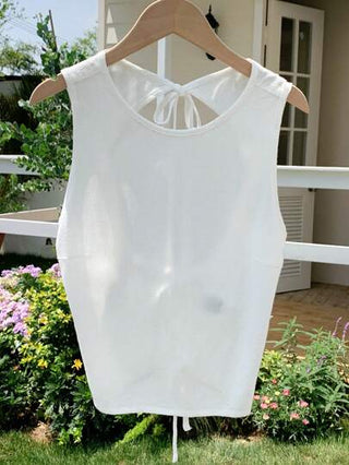 EZwear ملابس علوية خزامى بدون أكمام وبظهر مكشوف، بسيطة وعصرية، مناسبة للصيف