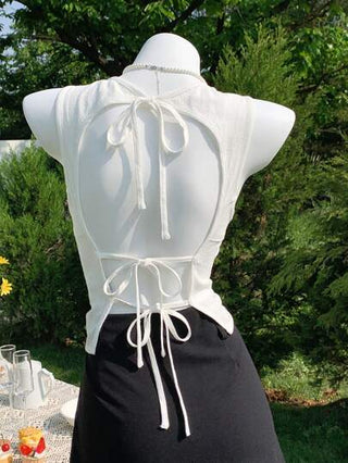 EZwear ملابس علوية خزامى بدون أكمام وبظهر مكشوف، بسيطة وعصرية، مناسبة للصيف