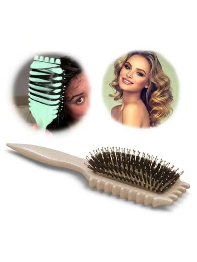 قطعة واحدة فرشاة شعر جديدة من قش القمح لإضفاء قوام وتجعيد ، مشط تصفيف للحصول على تجاعيد منتفخة