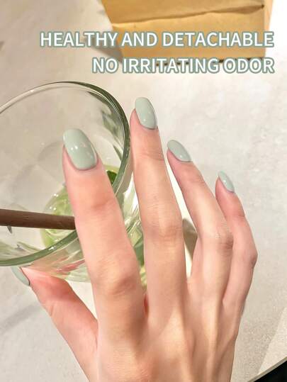 annies زجاجة طلاء أظافر جل أخضر بلون الحليب الطازج 10مل قطعة واحدة، أخضر نعناعي شبه دائم يزال بالنقع، مناسب لالستخدام بأشعة UV وLED، فن أظافر DIY في صالون