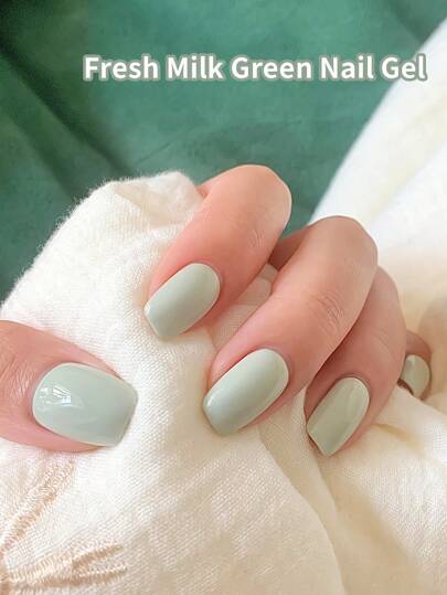 annies زجاجة طلاء أظافر جل أخضر بلون الحليب الطازج 10مل قطعة واحدة، أخضر نعناعي شبه دائم يزال بالنقع، مناسب لالستخدام بأشعة UV وLED، فن أظافر DIY في صالون