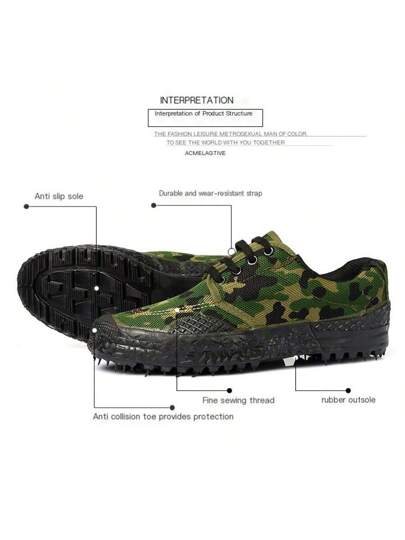 1 حذاء رياضي من الكفار مقاوم للثقب بتصميم كامفلاج ، حذاء كامفلاج ، حذاء عمل أمان مضاد للانزلاق ومقاوم ،حذاء تدريب عسكري ، حذاء مطاطي أصفر