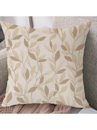 غطاء وسادة بطبعة أوراق بيج وبني فاتح، ديكور بسيط للغرفة اليومية، ديكور للصالة، غطاء وسادة كرسي أريكة