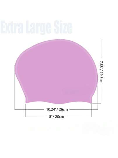 قبعة السباحة الكبيرة جدا للنساء والرجال ، تصميم ذيل الحصان لقبعة السباحة للشعر الطويل السميك المجعد والضفائر والنسج والأفرو ، سيليكون للحفاظ على شعرك جاف