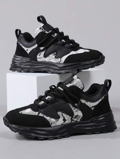 احذية رياضية للرجال موديل 2025، تصميم لسان سميك، أنف مستدير مربوط بسحاب، مانع الإنزلاق، نسيج شبكي متناسق بشكل غير متماثل،أحذية جري للأزواج، أحذية كاجوال من قماش المخمل والجلد الصناعي PU، شبكة كثيفة ،نعل إيفا سميك و خفيف الوزن