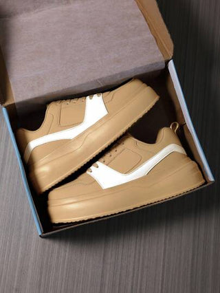 أحذية كاجوال كلاسيكية بلون منقسم ولمسة جلديّة للرجال، أحذية رياضية أنيقة للشارع، تصميم أربطة أمامية مناسبة لارتداء اليومي للمراهقين، وكذلك النشاطات الخارجية كالمشي والركض'